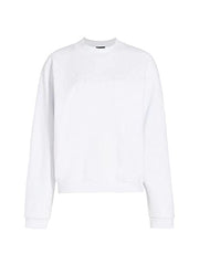Moncler Women's White Mainline Logo Cotton Sweatshirt