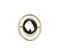 Saint Laurent Women's Silver Center Brass Metal Oval Ring 439960 84691