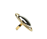 Saint Laurent Women's Silver Center Brass Metal Oval Ring 439960 84692