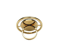 Saint Laurent Women's Silver Center Brass Metal Oval Ring 439960 84694