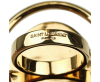 Saint Laurent Women's Silver Center Brass Metal Oval Ring 439960 84695
