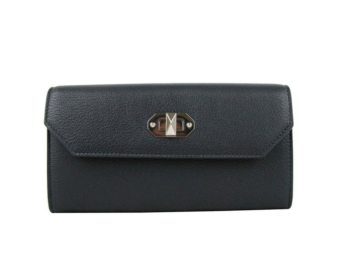Alexander McQueen Women's Dark Blue Leather Continental Wallet 492594 40061