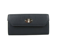 Alexander McQueen Women's Dark Blue Leather Continental Wallet 492594 40061