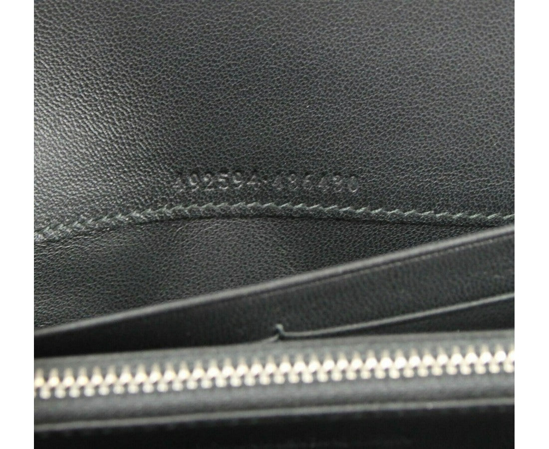 Alexander McQueen Women's Dark Blue Leather Continental Wallet 492594 40065