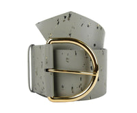 Balenciaga Women's Grey Linoleum Wide Belt Gold Hardware 493315 1444 (80 / 32)1
