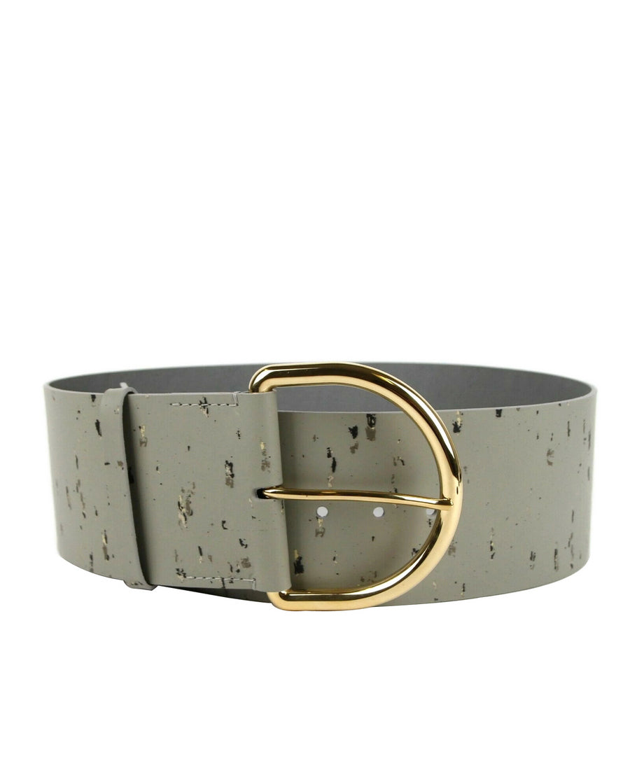 Balenciaga Women's Grey Linoleum Wide Belt Gold Hardware 493315 1444 (80 / 32)2