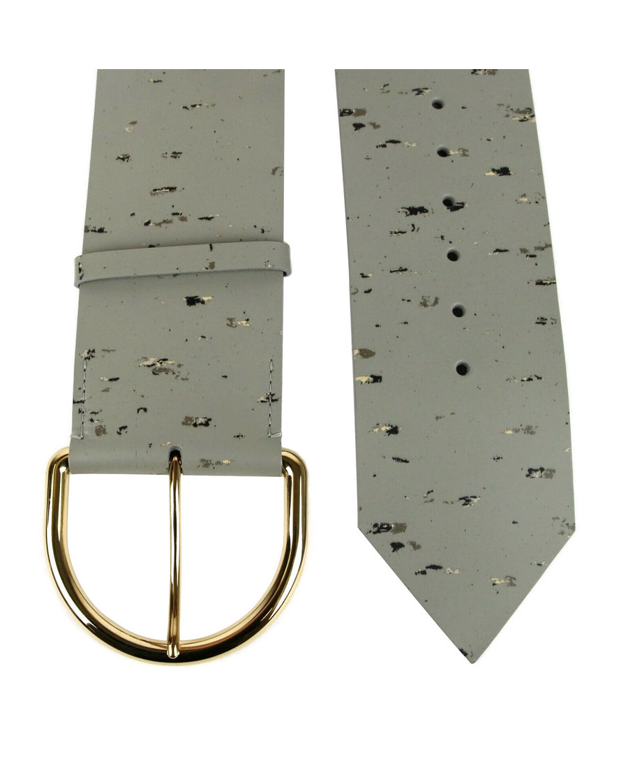 Balenciaga Women's Grey Linoleum Wide Belt Gold Hardware 493315 1444 (80 / 32)3