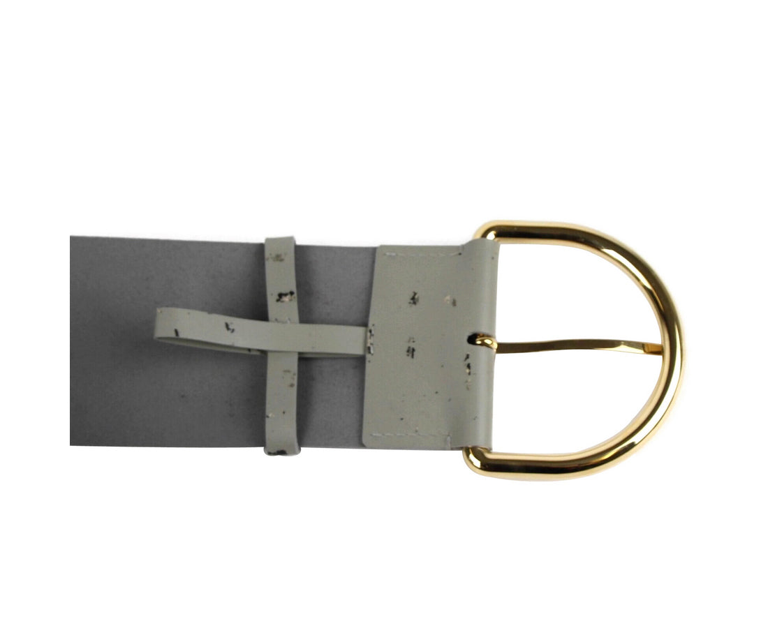 Balenciaga Women's Grey Linoleum Wide Belt Gold Hardware 493315 1444 (80 / 32)4