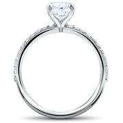 F/SI 1 ct Lab Grown Diamond Engagement Ring 14k White Gold EX3