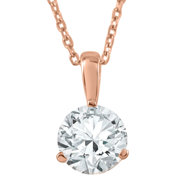 SI1 5/8 ct Solitaire 100% Diamond Pendant available in 14K and Platinum Lab Grown