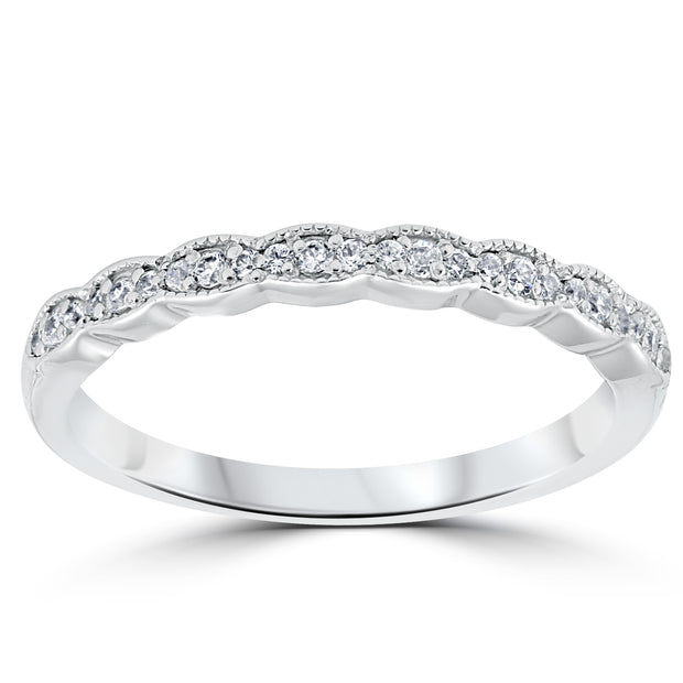 1/5 cttw Diamond Stackable Womens Wedding Ring Platinum