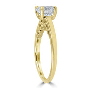 1 ct Diamond Round Brilliant Solitaire Engagement Ring 14k Yellow Gold Enhanced