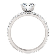 1 3/8cttw Oval Diamond Engagement Wedding Ring Set 14K White Gold