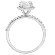 G/SI 1 3/4ct Halo Diamond (1.50ct center) Engagement Ring White Gold