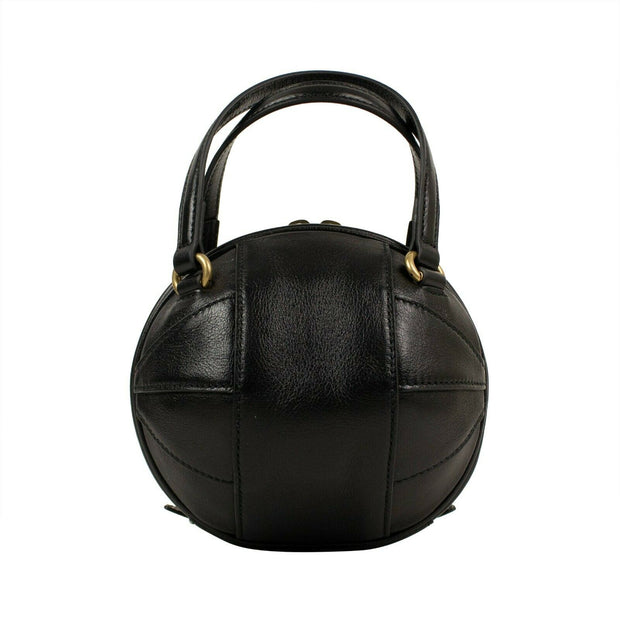 GUCCI Black Leather Mini 'Tifosa' Convertible Strap Ball Shoulder Bag