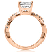 G/SI 1 1/6ct Princess Cut Diamond (1ct center) Infinity Engagement Ring Enhanced