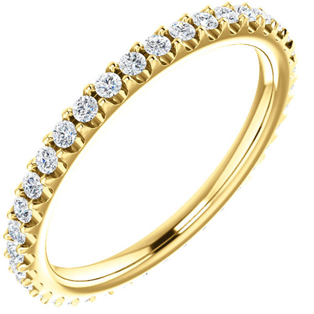 3/8ct Diamond Eternity Ring 14k Yellow Gold Womens Stackable Wedding Band
