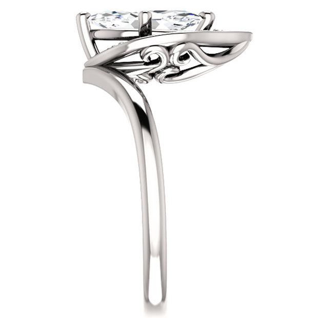 1 1/10ct Diamond Marquise Halo Engagement Ring 14k White Gold Enhanced