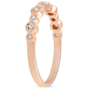 1/3ct Diamond Wedding Ring 14k Rose Gold Stackable Womens Anniversary Band