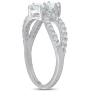 3/4 Ct Two Stone Diamond Engagement Forever Us Anniversary Ring 14k White Gold