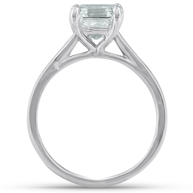 2 Ct Asscher Cut Diamond Solitaire Engagment Ring Platinum Enhanced
