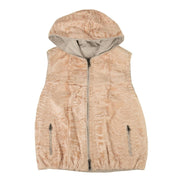 BRUNELLO CUCINELLI Pink Astrakhan Fur Reversible Hooded Vest 40