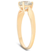 SI 1 3/4 Ct TDW Solitaire Diamond Engagement Ring 14k Yellow Gold Enhanced