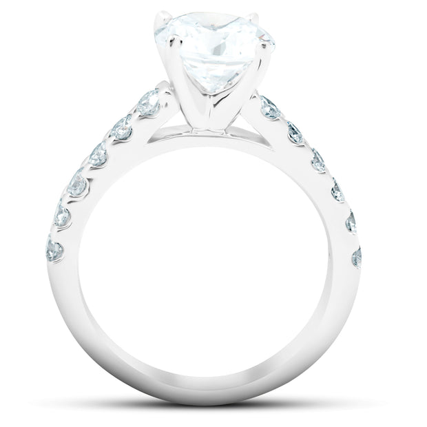 2 3/4 Ct Diamond Engagement Ring 14k White Gold Enhanced
