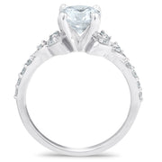 1 Ct Diamond Engagement Ring Celtic Triangle 14k White Gold