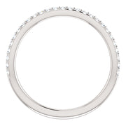 1/5 Ct Curved Diamond Guard Enhancer Wedding Ring 14k White Gold