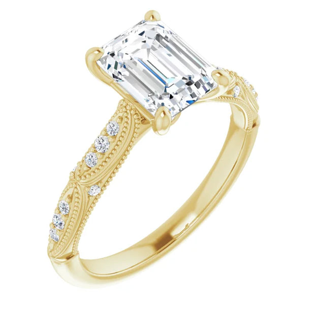 SI1 1 1/4ct TDW Emerald Cut Diamond Engagement Ring 14k Yellow Gold Enhanced