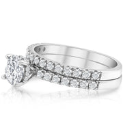 G/SI 1.75 Ct Diamond Engagement Wedding Ring Set 14k White Gold Enhanced