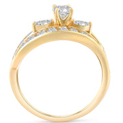 1 3/4 CT Diamond Contour Designer Engagement Ring 14k Yellow Gold