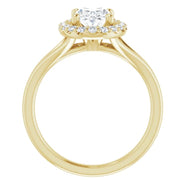 SI 1 1/4Ct Oval Diamond Engagement Ring 14k Yellow Gold Halo Band Enhanced