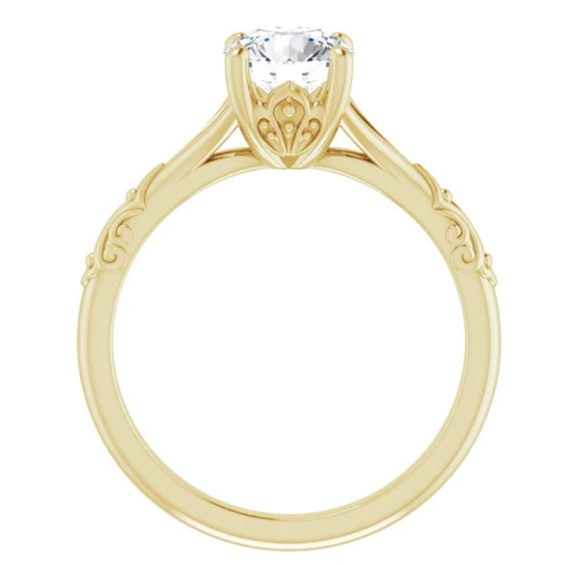 G/SI 1 Ct Solitaire Diamond Engagement Ring 14k Yellow Gold Clarity Enhanced