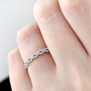 1/4 Carat (ctw) Round White Diamond Ladies Swirl Wedding Ring 10k White Gold