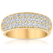 G/SI 1.75Ct Pave Diamond Lab Grown Wedding Anniversary Ring 14k Yellow Gold