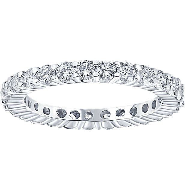 1Ct T.W. Lab Grown Diamond Eternity Ring 14k White Gold Stackable Wedding Band