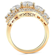 4 Ct TDW Lab Grown Diamond Engagement Wedding Ring Set in White or Yellow Gold