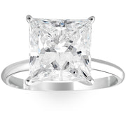 H/VS 5Ct Princess Cut Solitaire Diamond 14k White Gold Engagement Ring Lab Grown