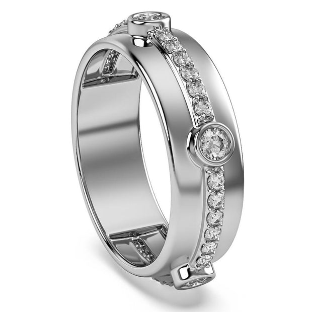 VS 5/8Ct Diamond Ring Men's Lab Grown 7mm Polished Wedding Band in 10k Gold