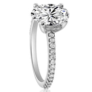 H/VS 2.50Ct Oval Lab Grown Diamond Engagement Ring in 14k White Gold