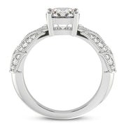 VS 2 1/2Ct Diamond Vintage Lab Grown Engagement Ring White, Yellow or Rose Gold