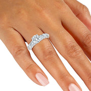 4 1/2 Ct T.W. Round Diamond Engagement Ring 14k White Gold Lab Grown