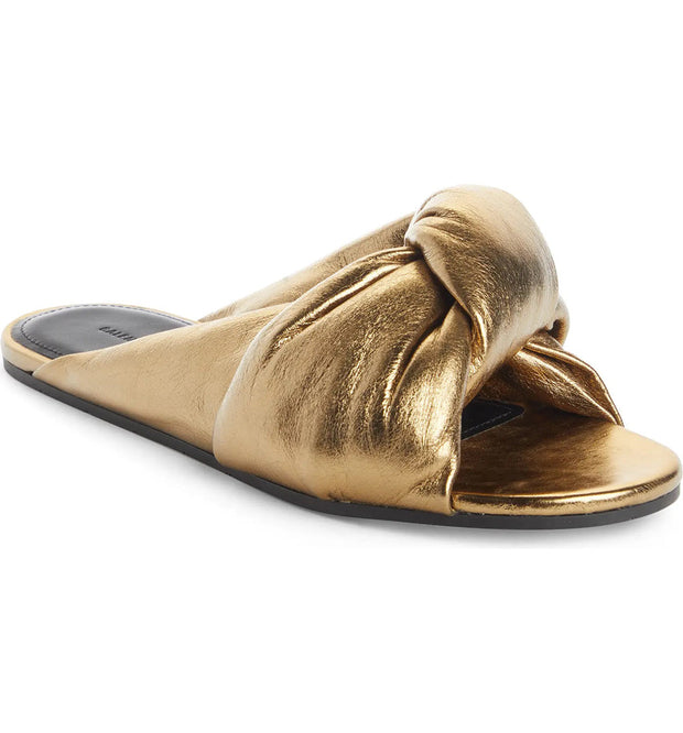Balenciaga Women's 'Drapy' Leather Sandal in Gold – Bluefly