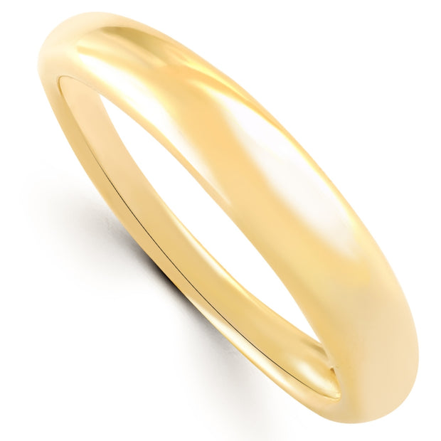 Women's 14k Yellow Gold Stackable High Tapered Dome Polished Band Shiny Ring
