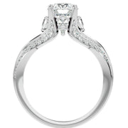 1 1/3Ct Diamond & Moissanite Accent Engagement Ring in 10k Gold
