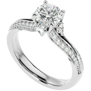 1 1/3Ct Diamond & Moissanite Accent Engagement Ring in 10k Gold