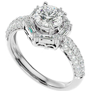 1 1/2Ct Diamond & Moissanite Accent Engagement Ring in 10k Gold