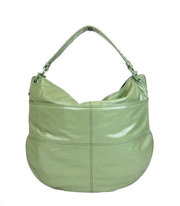 Bottega Veneta Women's Green Leather Hobo Woven Detail Bag 309343 3414